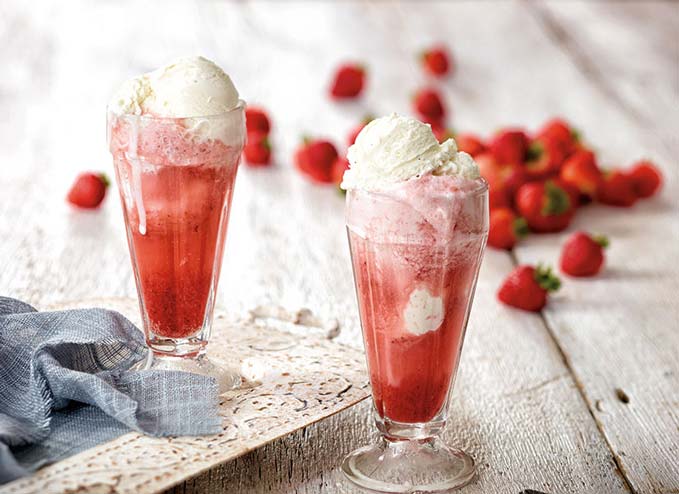 Recipe Calendar – June 2014 Recipe Beverage & Drink Photography Strawberry Rhubarb Float