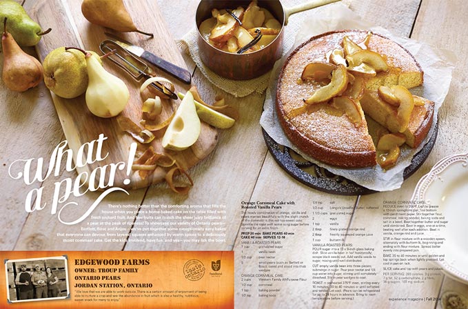 Food Photography Longos Fall Experience Magazine cut up and sliced pears with cake