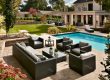 Costco Online patio outdoor furniture in backyard